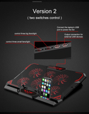 COOLCOLD 17inch Gaming Laptop Cooler and Stand with Six LED Quite Fast Fans at 2600RPM - also Display Screen and Two USB Port