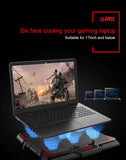 COOLCOLD 17inch Gaming Laptop Cooler and Stand with Six LED Quite Fast Fans at 2600RPM - also Display Screen and Two USB Port