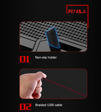COOLCOLD 17inch Gaming Laptop Cooler and Stand with Six LED Quite Fast Fans at 2600RPM - also Display Screen and Two USB Port