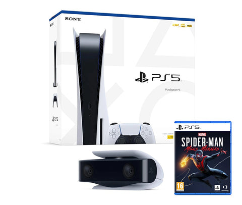 PlayStation 5 Console + Marvel Spider-Man Miles Morales + PLAYSTATION 5 HD CAMERA