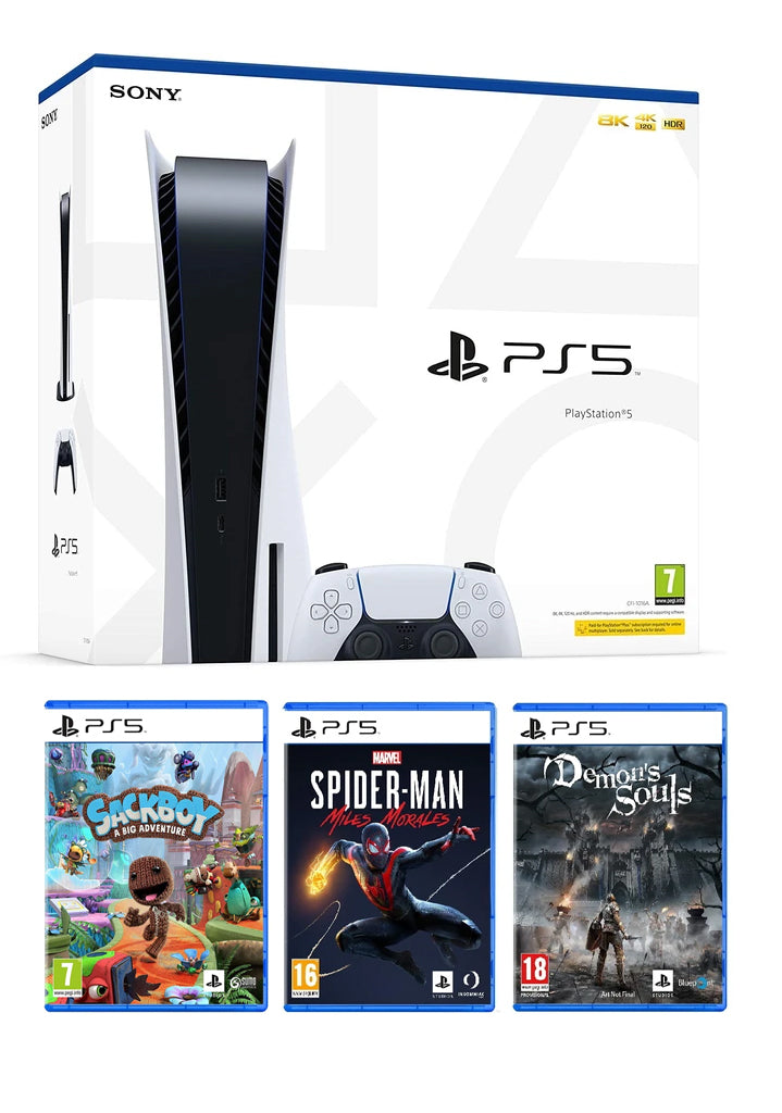 PlayStation 5 Console + Demon Souls + Sack Boy: A Big Adventure +