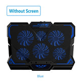 COOLCOLD 17inch Gaming Laptop Cooler and Stand with Six LED Quite Fast Fans at 2600RPM - also Display Screen and Two USB Port