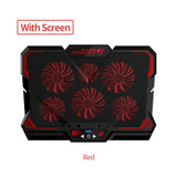 COOLCOLD 17inch Gaming Laptop Cooler and Stand with Six LED Quite Fast Fans at 2600RPM - also Display Screen and Two USB Port