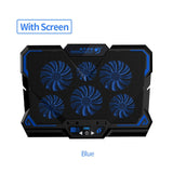 COOLCOLD 17inch Gaming Laptop Cooler and Stand with Six LED Quite Fast Fans at 2600RPM - also Display Screen and Two USB Port