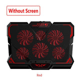COOLCOLD 17inch Gaming Laptop Cooler and Stand with Six LED Quite Fast Fans at 2600RPM - also Display Screen and Two USB Port