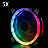 StarMax RGB 5 pack 16.8 Million Colours LED Ring PC 120mm Case Fans with Remote
